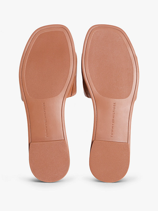 Leather Monogram Strap Mules