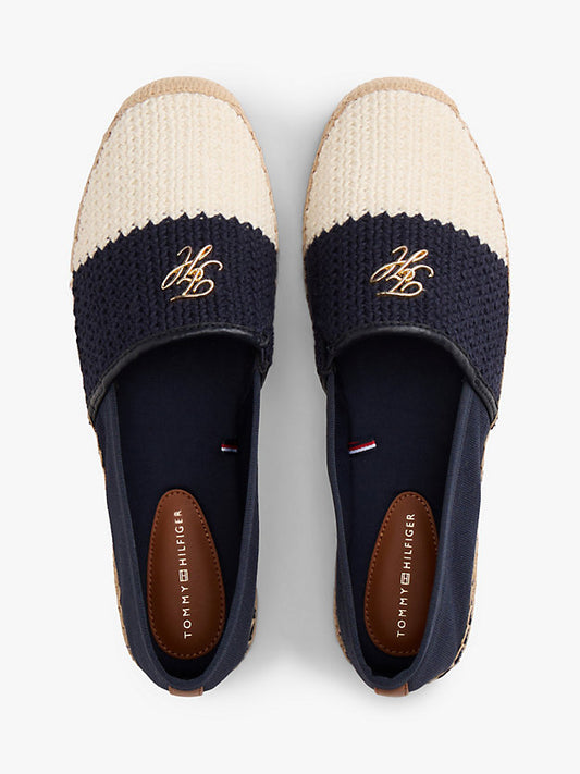 Logo Plaque Colour-Blocked Woven Espadrilles