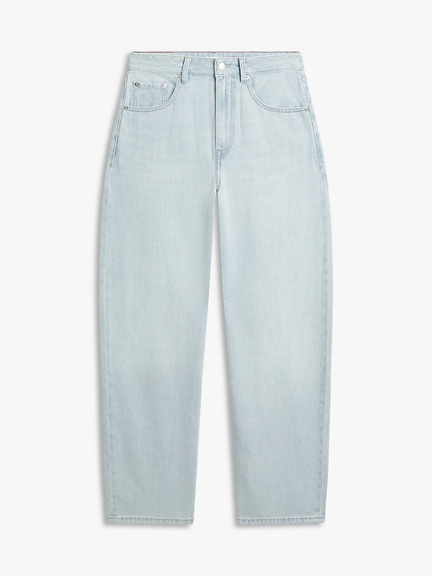 Mid Rise Tapered Barrel Leg Jeans