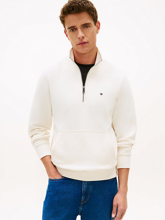 Flag Embroidery Terry Quarter-Zip Sweatshirt