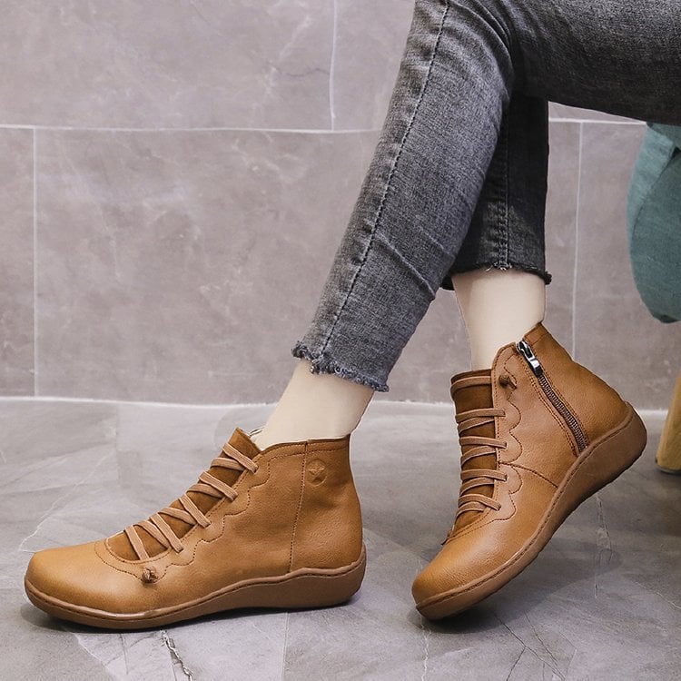 🔥Hot Sale 49% Rabatt🔥 - Bequeme handgefertigte Lederstiefel mit Fußgewölbestütze