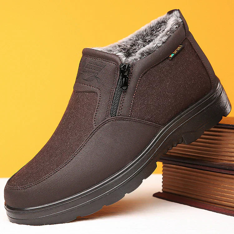 Bottes de neige chaudes orthopédiques pour hommes, imperméables et antidérapantes, en polaire d'hiver