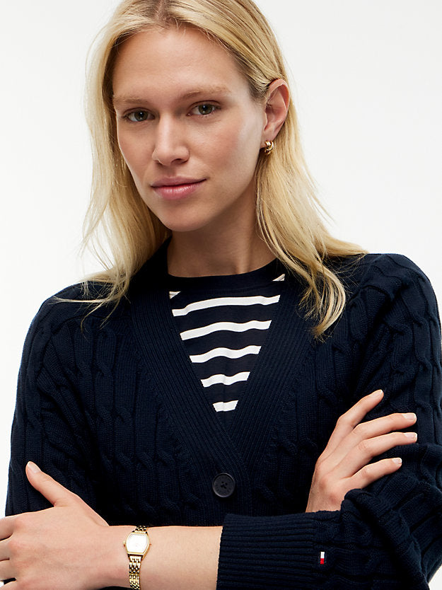 Cable Knit Oversized V-Neck Cardigan