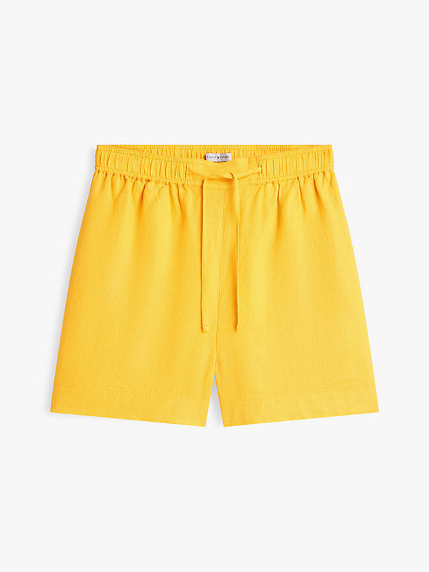 Flag Embroidery Pure Linen Shorts