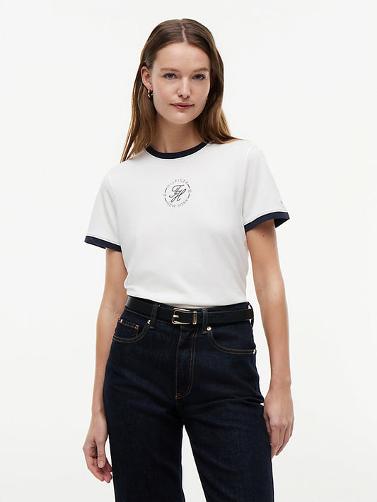 Logo Embroidery Ringer T-Shirt
