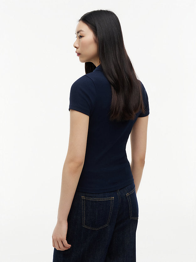 Slim Fit Ribbed Polo Shirt