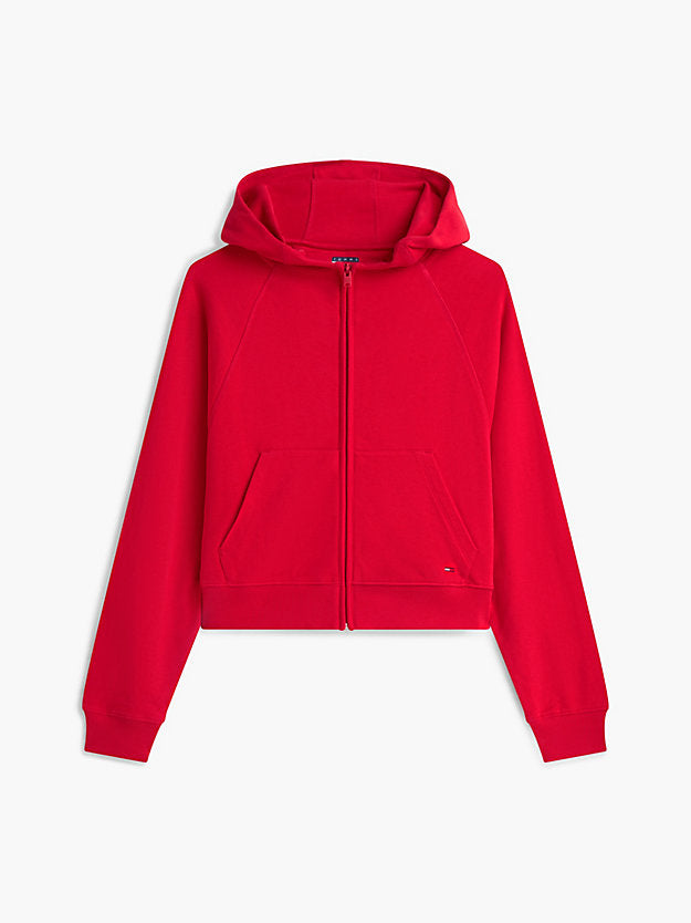 Boxy Sueded Terry Zip-Thru Hoody