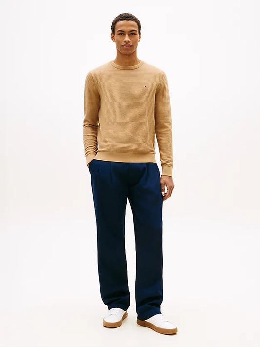 Textured Knit Crew Neck Jumper