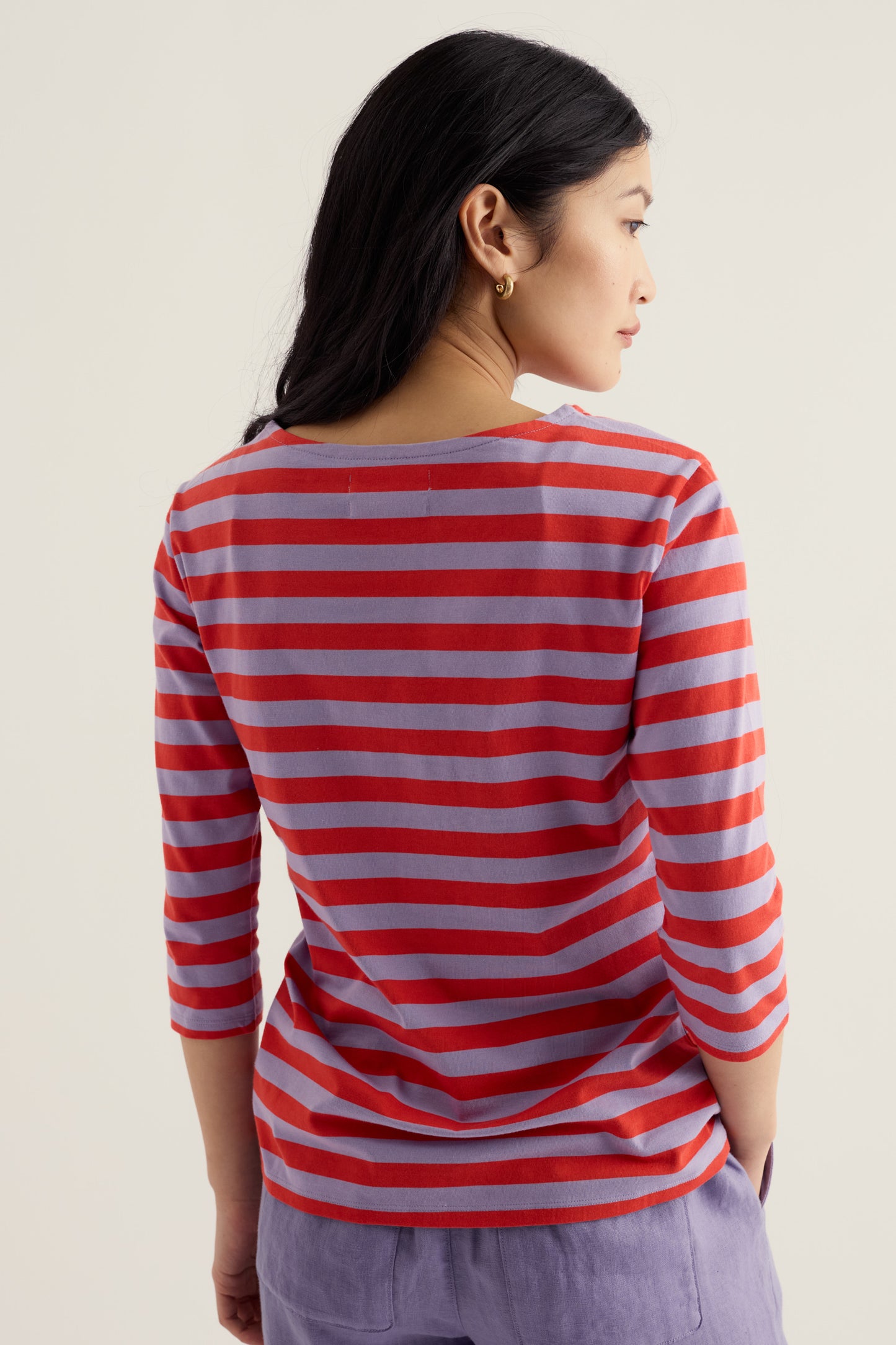 Sailor 3/4 Sleeve Top in GOTS-Certified Organic Cotton Jersey