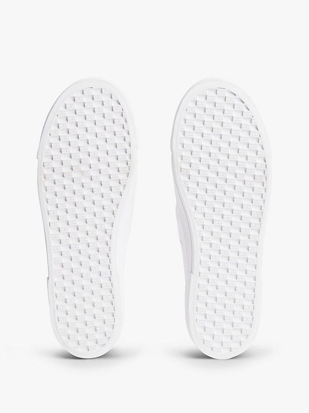 Logo Pebble Grain Leather Platform Trainers