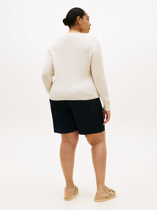 Curve Cable Knit Crew Neck Jumper