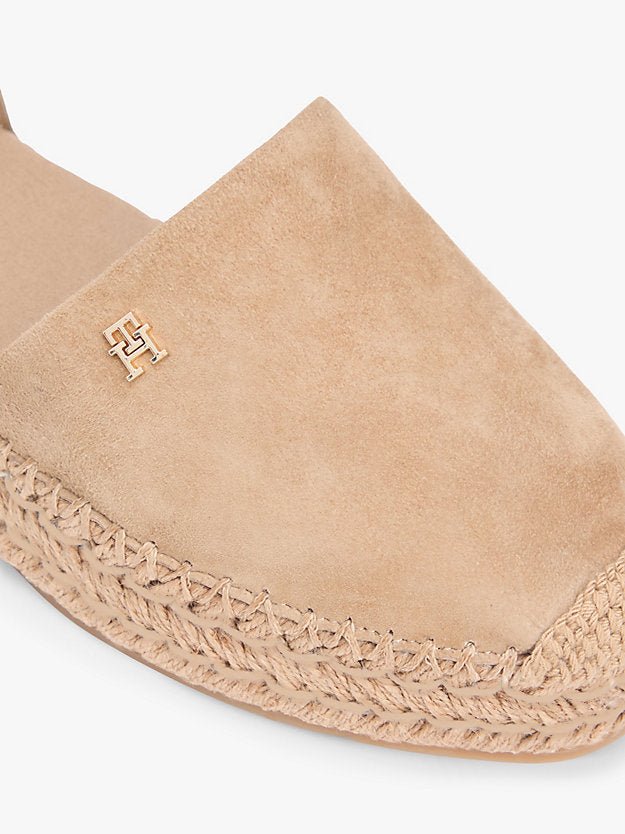 Suede Ankle Strap Platform Espadrilles