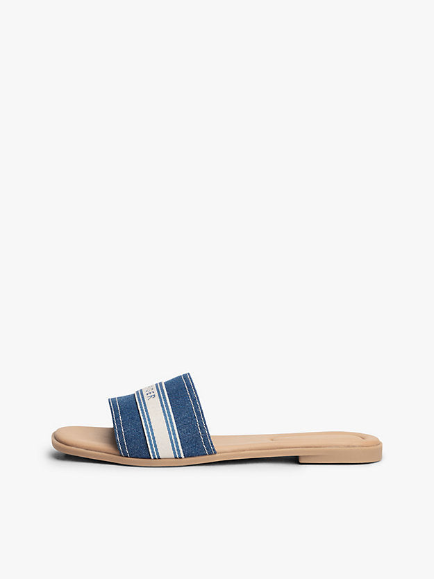 Canvas Denim Webbing Strap Mules