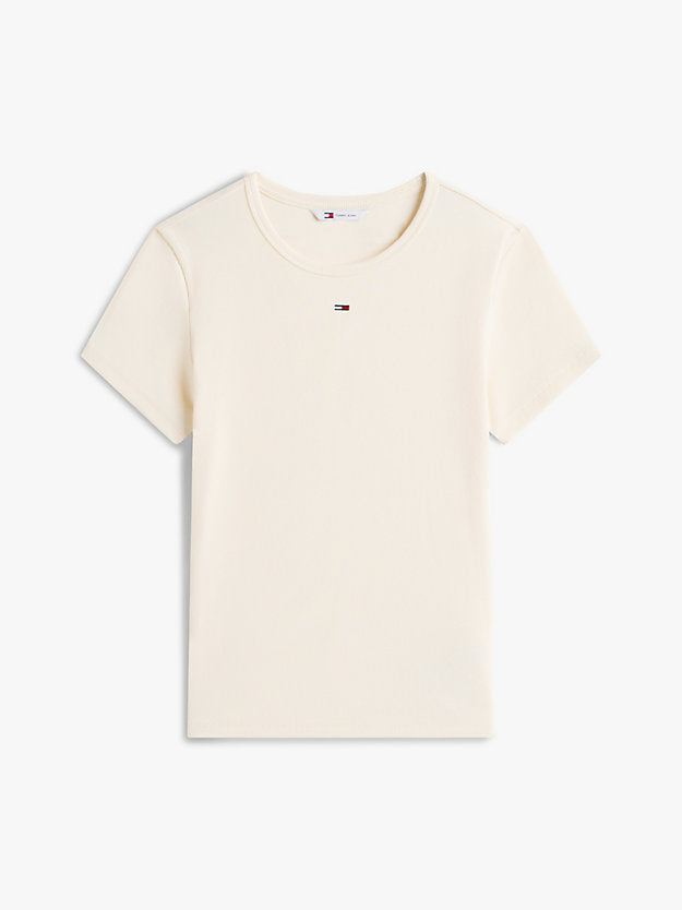 Ribbed Slim Crew Neck T-Shirt