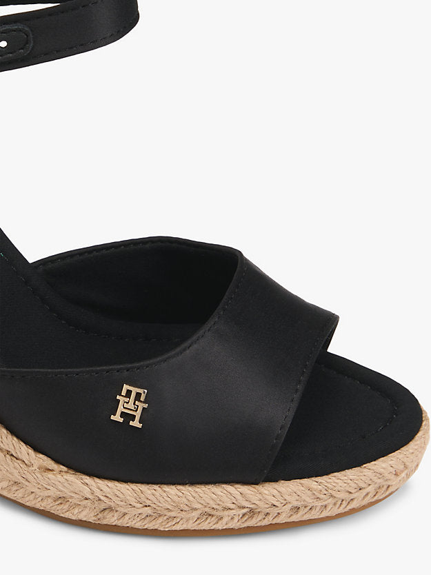Satin Monogram Wedge Espadrilles