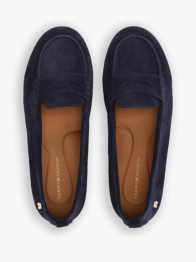 Monogram Flexible Suede Loafer Ballerinas