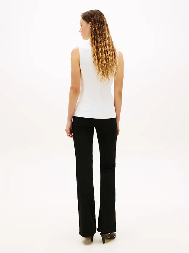 Gold-Tone Button Linen Blend Slim Waistcoat