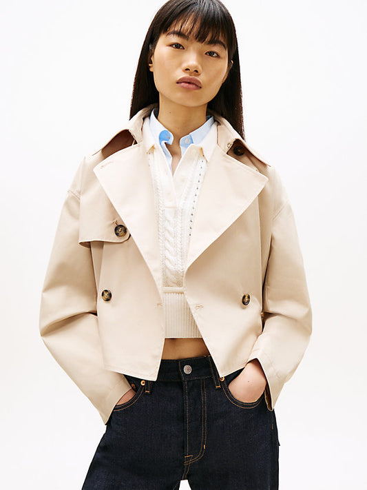 Water Repellent Relaxed Short Trench Coat