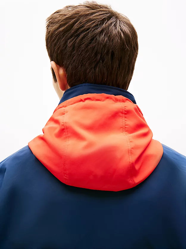 Water Repellent Colour-Blocked Oversized Windbreaker