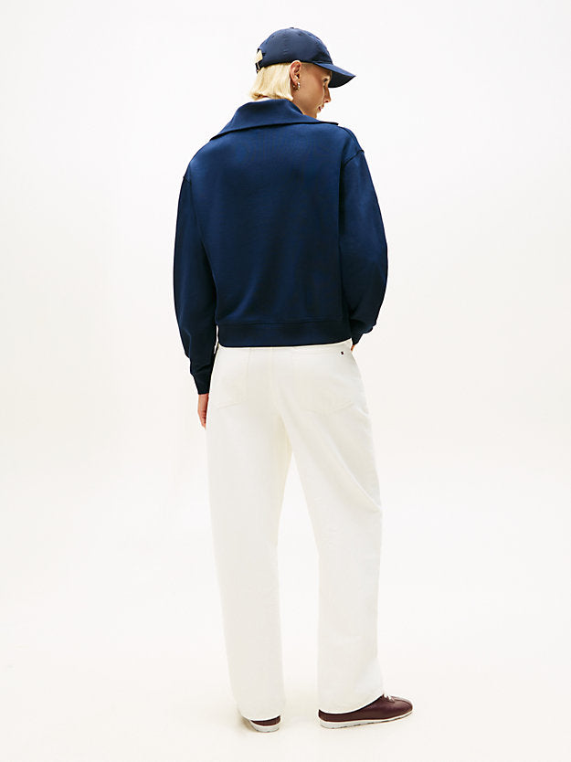Logo Embroidery Terry Quarter-Zip Jumper