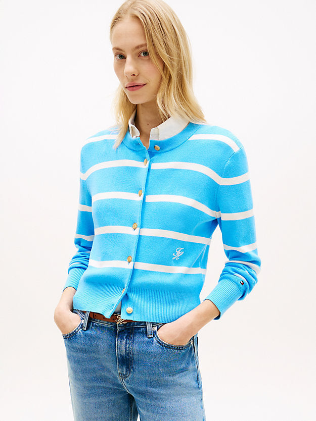 Premium Knit Gold-Tone Button Cardigan