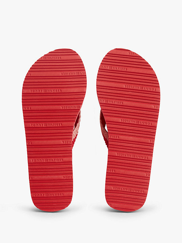 Wedge Heel Woven Flip-Flops