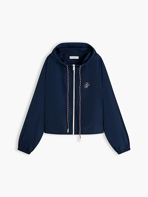 Logo Water Repellent Hooded Windbreaker