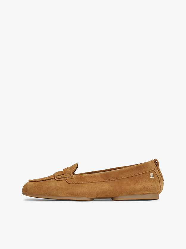 Monogram Flexible Suede Loafer Ballerinas