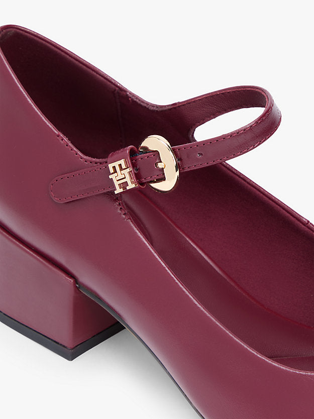 Leather Mary Jane Block Heels