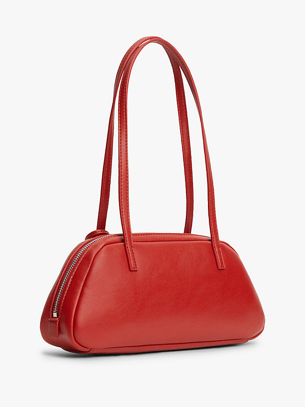 Metal Logo Charm Shoulder Bag