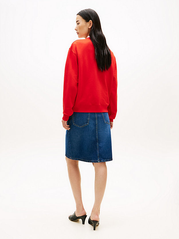 Logo Embroidery Crew Neck Sweatshirt