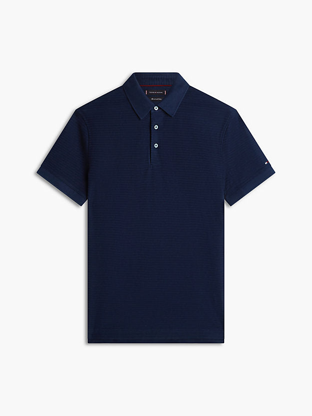 New York Label Regular Fit Textured Stripe Polo Shirt
