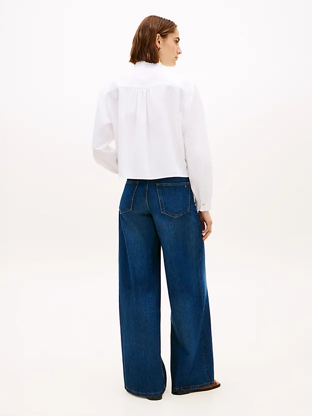 Boxy Fit Ruffle Short Oxford Shirt
