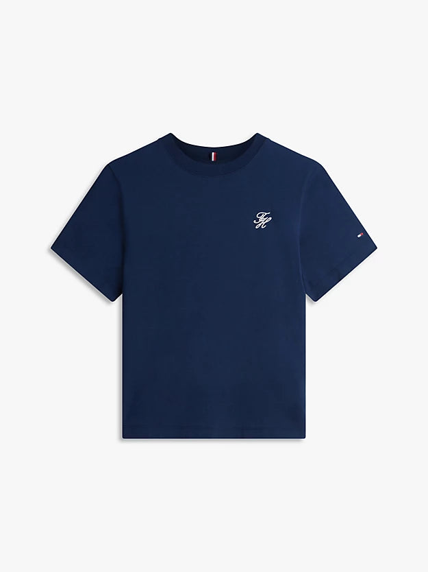Logo Embroidery Jersey Crew Neck T-Shirt