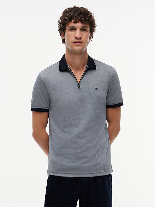 Performance Regular Fit Zip Oxford Polo Shirt