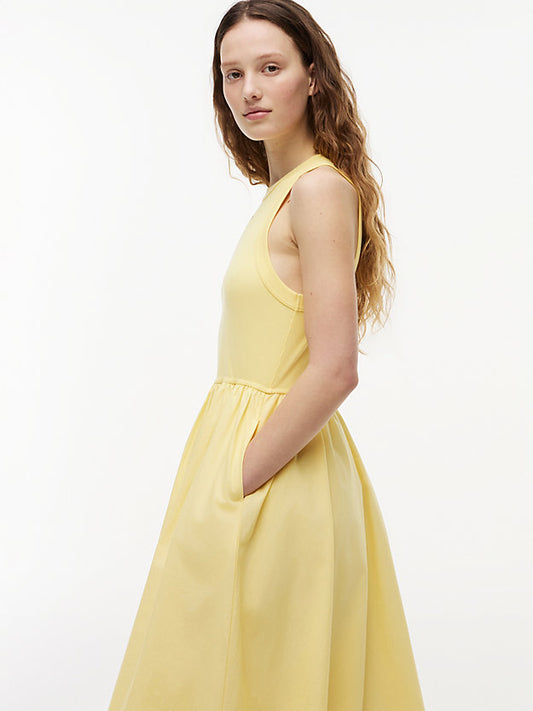 Slim Sleeveless Poplin Maxi Dress