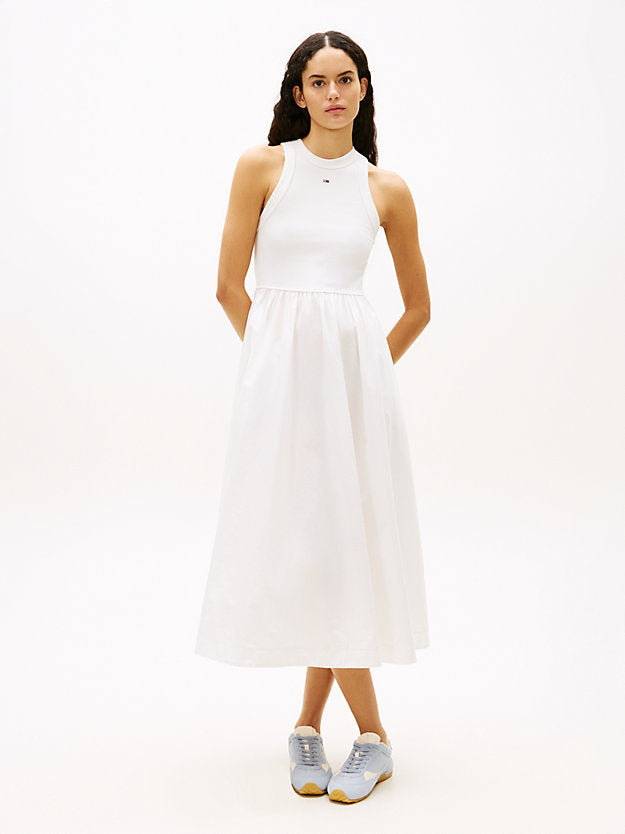 Slim Sleeveless Poplin Maxi Dress