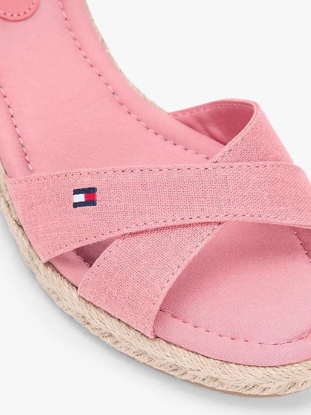 Hemp Crossover Strap Wedge Espadrilles