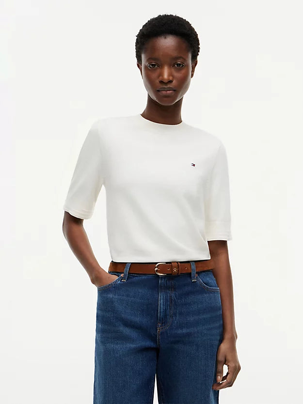 Fine Knit Jersey Short Sleeve Jumper