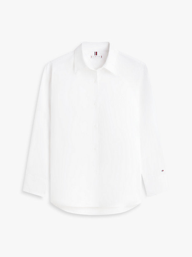 Oversized Fit Logo Embroidery Shirt