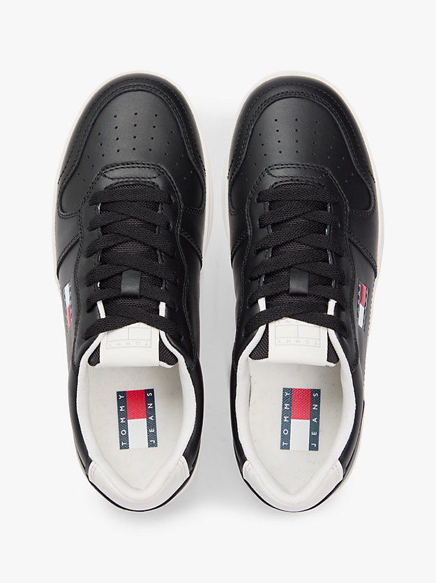 The Greenwich Leather Contrast Heel Trainers