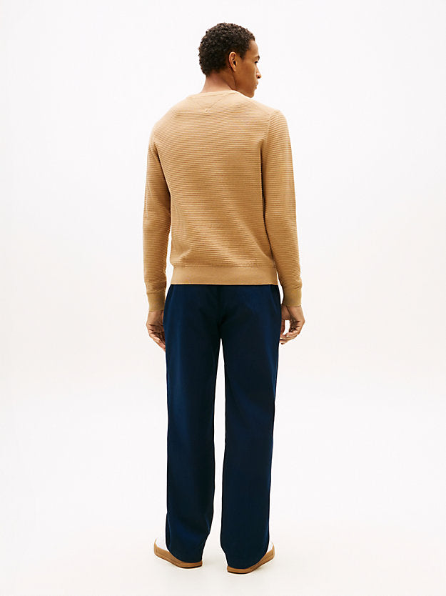 Textured Knit Crew Neck Jumper