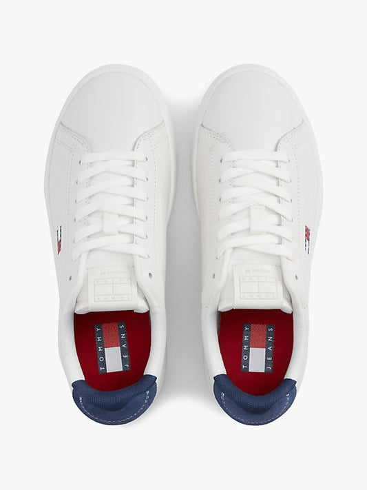 Contrast Heel Leather Archive Court Trainers