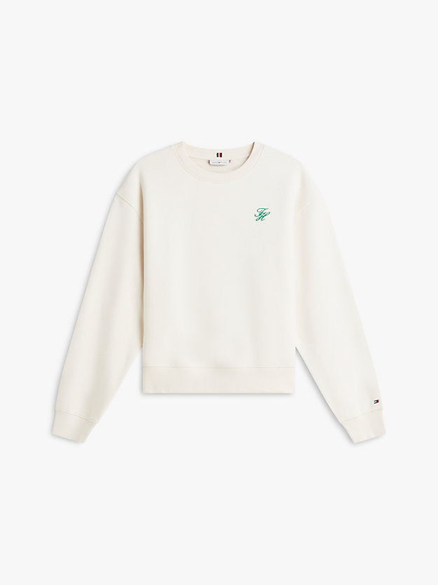 Logo Embroidery Fleece Sweatshirt