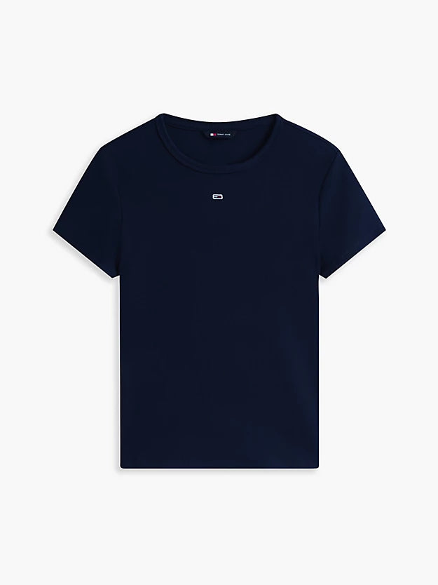 Ribbed Slim Crew Neck T-Shirt