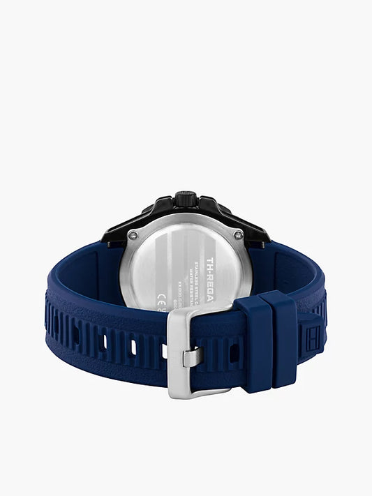 Blue Silicone Strap Watch