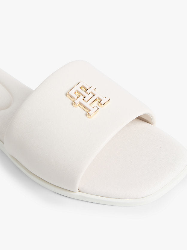 Leather Monogram Strap Mules