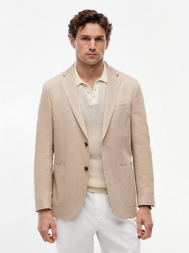 Regular Fit Linen Blend Single Breasted Blazer