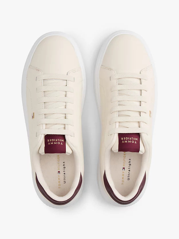 Lightweight Leather Cupsole Court Trainers