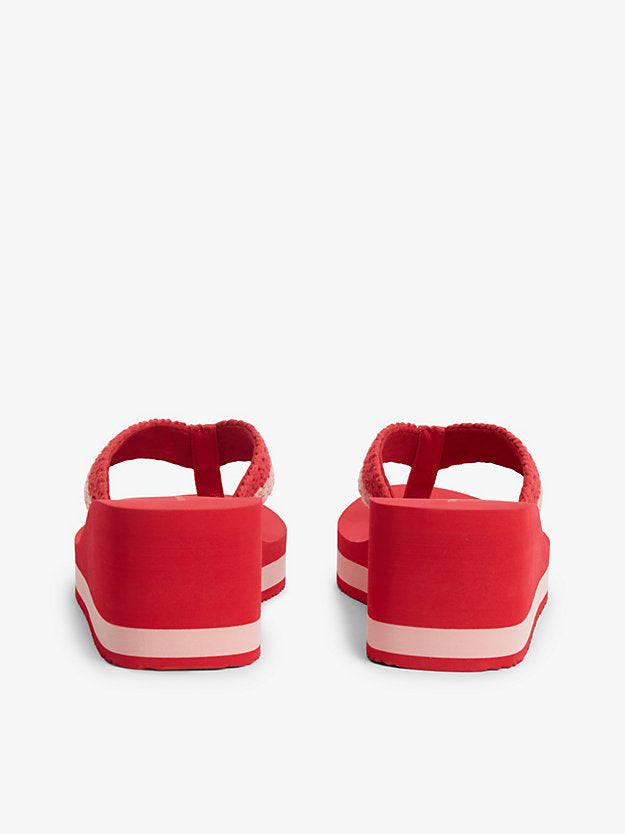 Wedge Heel Woven Flip-Flops